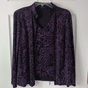 Purple glittery Dress jacket w/matching tank top